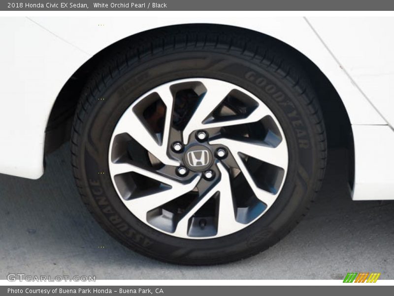 White Orchid Pearl / Black 2018 Honda Civic EX Sedan
