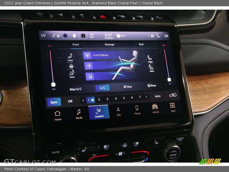 Controls of 2022 Grand Cherokee L Summit Reserve 4x4