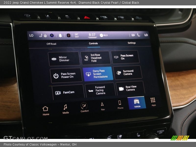 Controls of 2022 Grand Cherokee L Summit Reserve 4x4