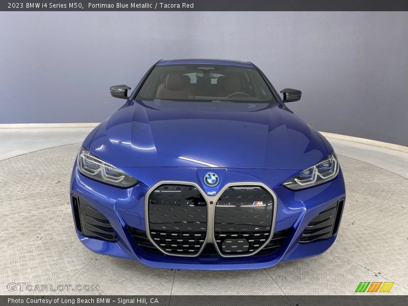 Portimao Blue Metallic / Tacora Red 2023 BMW i4 Series M50
