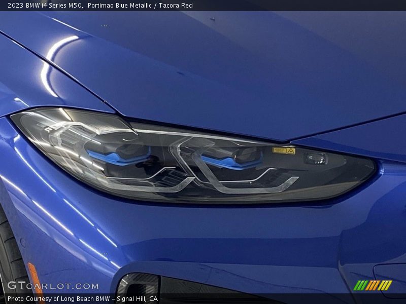 Portimao Blue Metallic / Tacora Red 2023 BMW i4 Series M50
