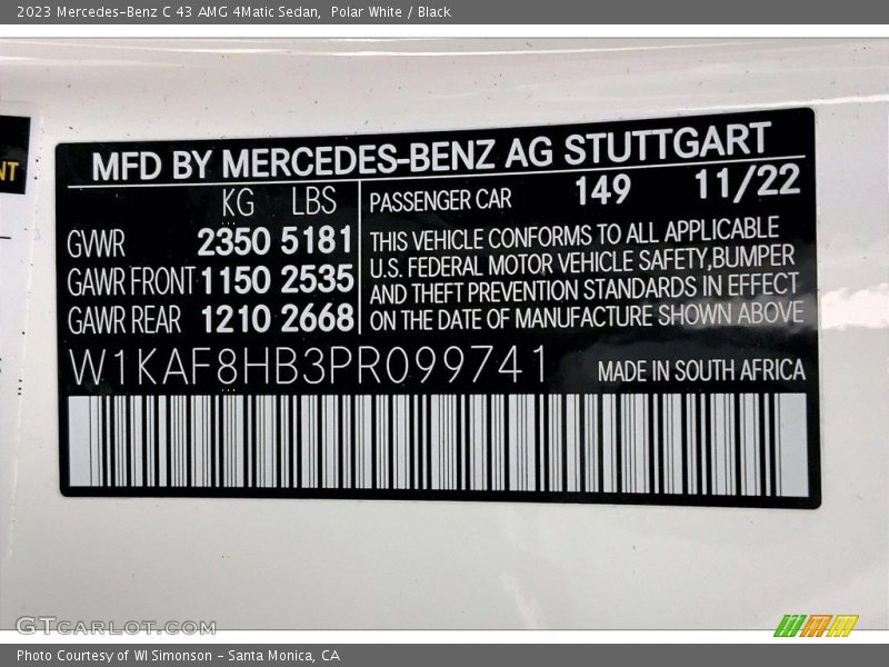 149 - 2023 Mercedes-Benz C 43 AMG 4Matic Sedan