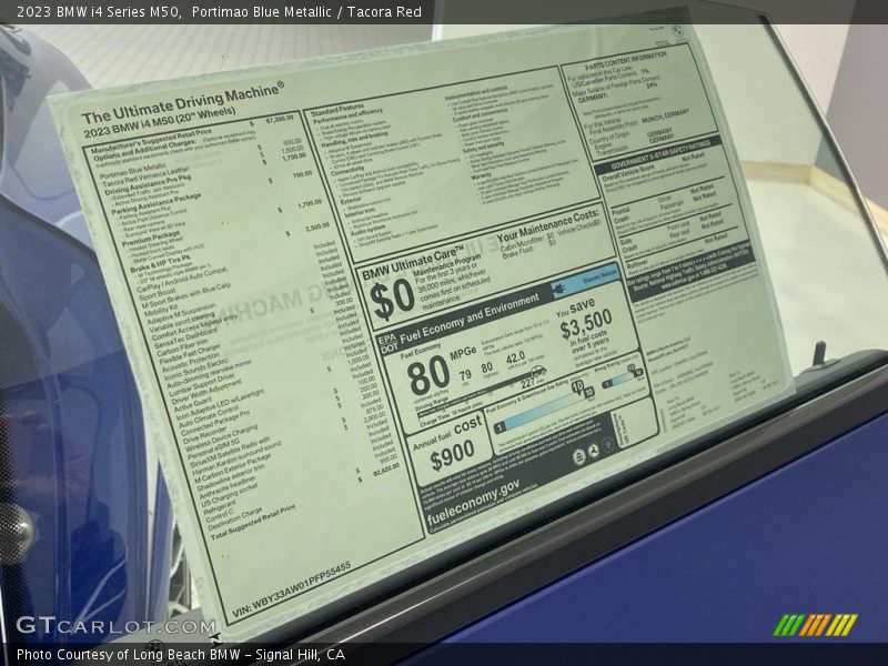  2023 i4 Series M50 Window Sticker