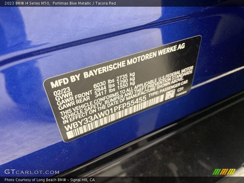 2023 i4 Series M50 Portimao Blue Metallic Color Code C31