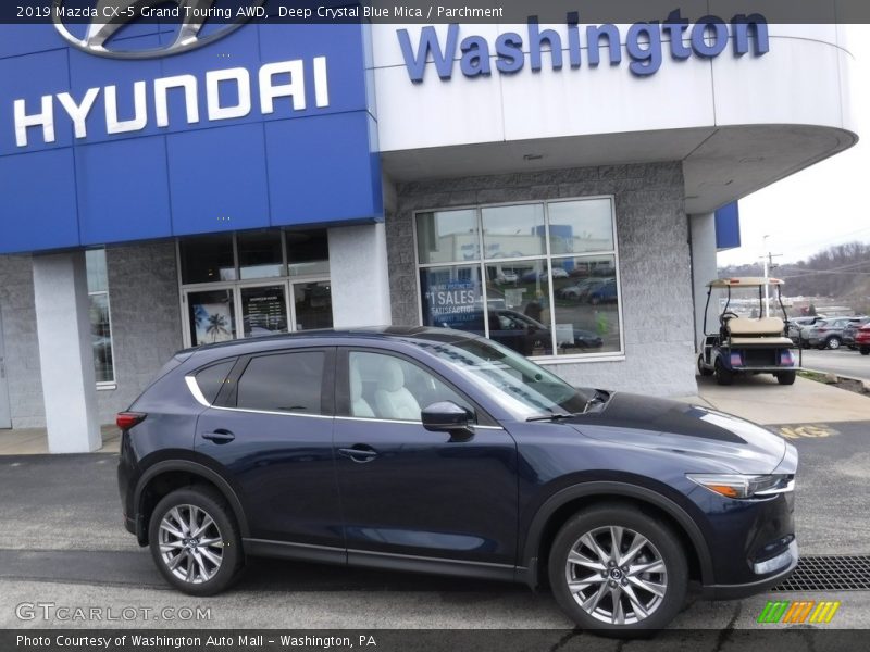 Deep Crystal Blue Mica / Parchment 2019 Mazda CX-5 Grand Touring AWD
