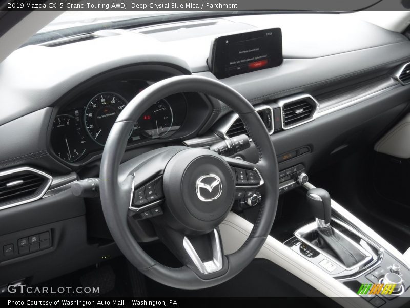 Deep Crystal Blue Mica / Parchment 2019 Mazda CX-5 Grand Touring AWD