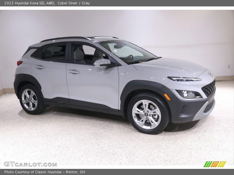 Cyber Silver / Gray 2023 Hyundai Kona SEL AWD