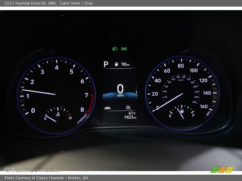 Cyber Silver / Gray 2023 Hyundai Kona SEL AWD