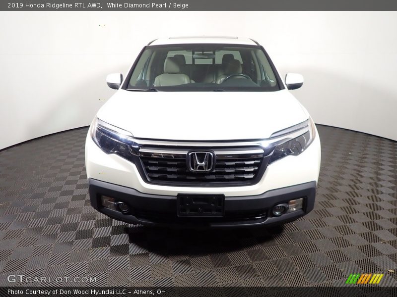 White Diamond Pearl / Beige 2019 Honda Ridgeline RTL AWD