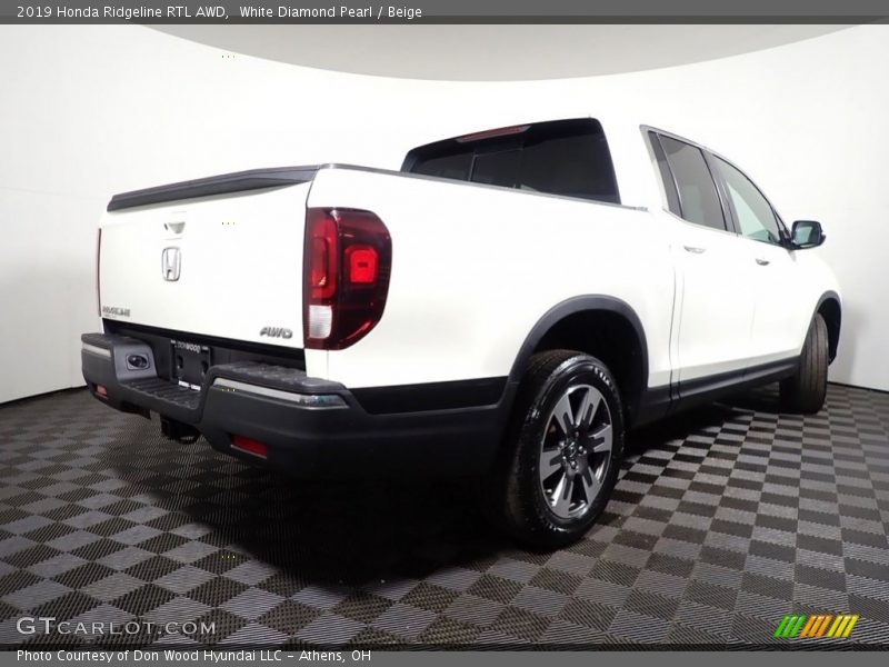 White Diamond Pearl / Beige 2019 Honda Ridgeline RTL AWD