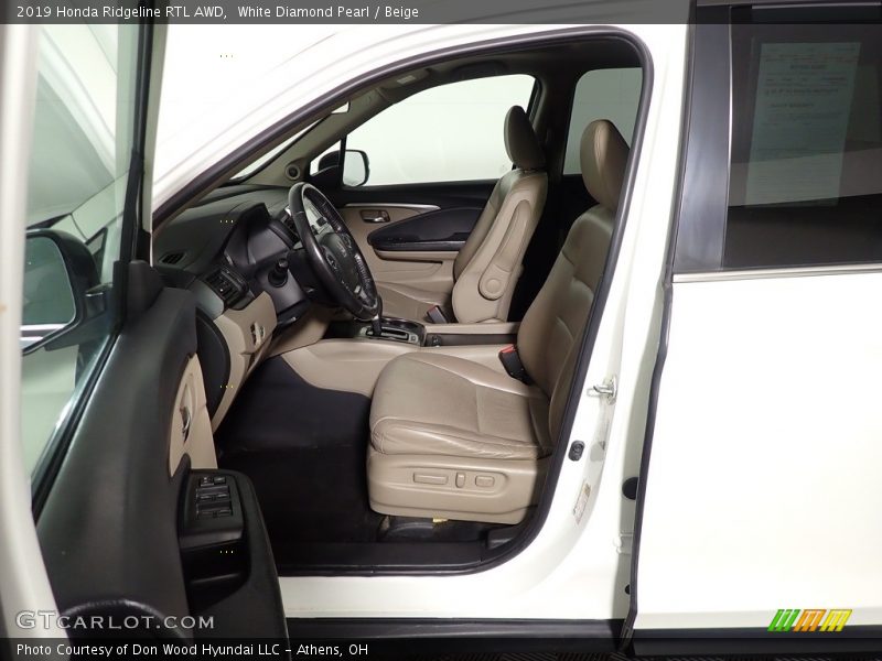White Diamond Pearl / Beige 2019 Honda Ridgeline RTL AWD