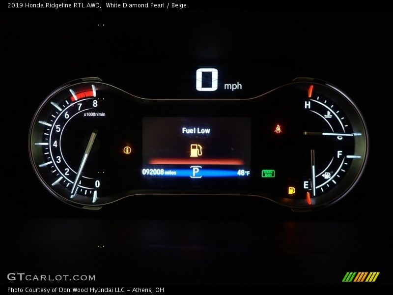 White Diamond Pearl / Beige 2019 Honda Ridgeline RTL AWD