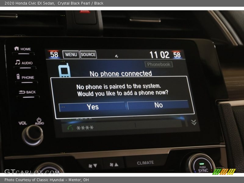 Crystal Black Pearl / Black 2020 Honda Civic EX Sedan