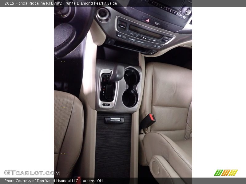 White Diamond Pearl / Beige 2019 Honda Ridgeline RTL AWD