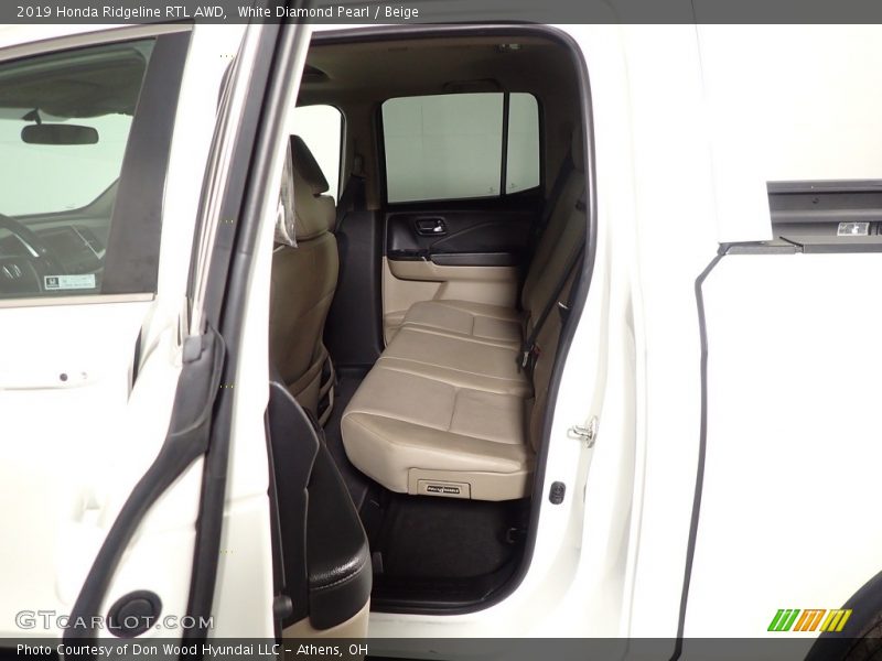 White Diamond Pearl / Beige 2019 Honda Ridgeline RTL AWD