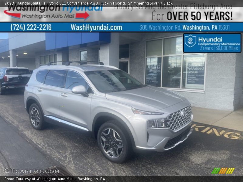 Shimmering Silver / Black 2023 Hyundai Santa Fe Hybrid SEL Convenience AWD Plug-In Hybrid