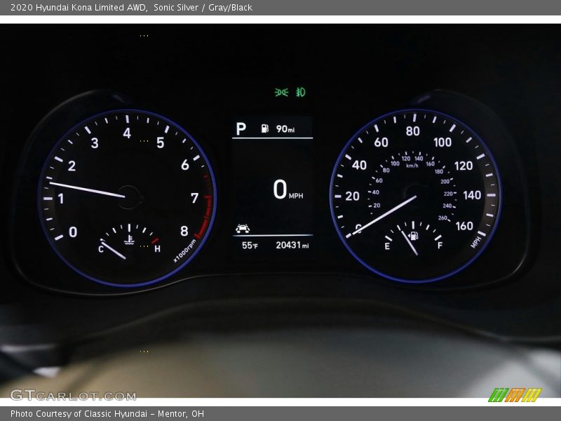 Sonic Silver / Gray/Black 2020 Hyundai Kona Limited AWD