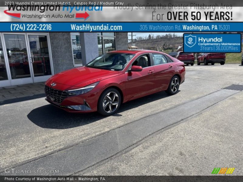 Calypso Red / Medium Gray 2023 Hyundai Elantra Limited Hybrid