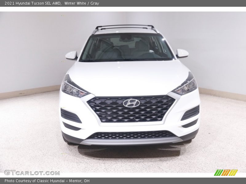 Winter White / Gray 2021 Hyundai Tucson SEL AWD