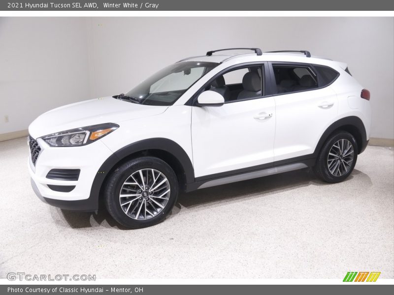 Winter White / Gray 2021 Hyundai Tucson SEL AWD
