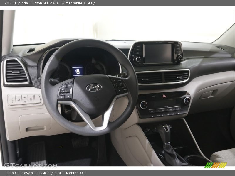 Winter White / Gray 2021 Hyundai Tucson SEL AWD