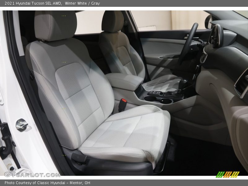 Winter White / Gray 2021 Hyundai Tucson SEL AWD
