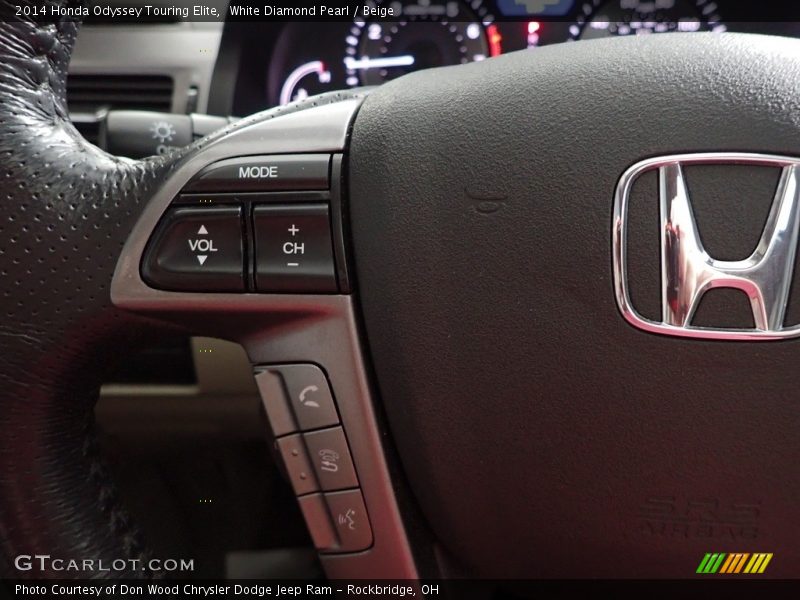 White Diamond Pearl / Beige 2014 Honda Odyssey Touring Elite