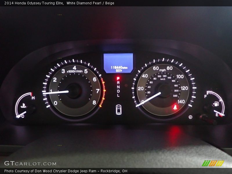 White Diamond Pearl / Beige 2014 Honda Odyssey Touring Elite
