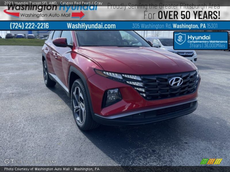 Calypso Red Pearl / Gray 2023 Hyundai Tucson SEL AWD