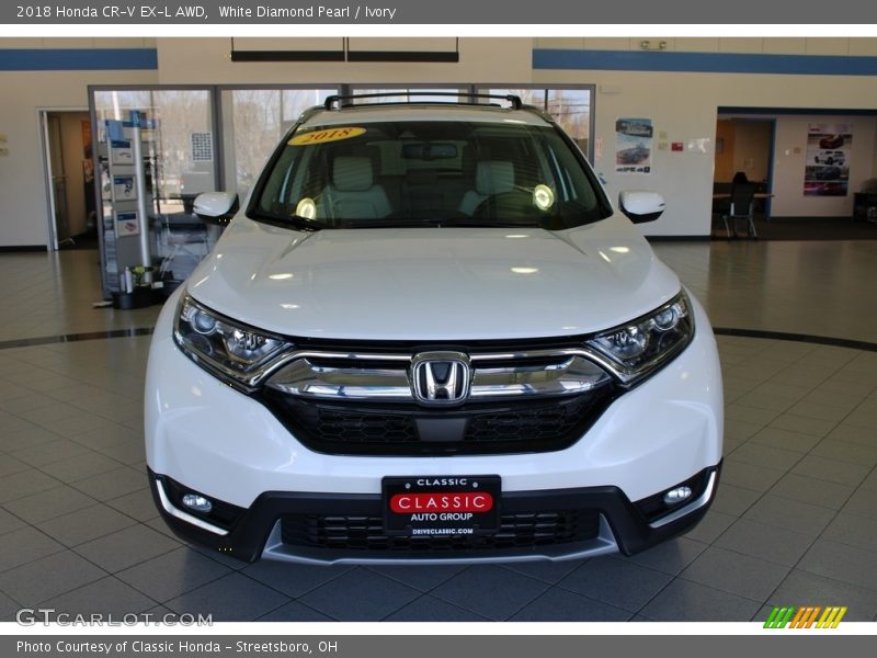 White Diamond Pearl / Ivory 2018 Honda CR-V EX-L AWD