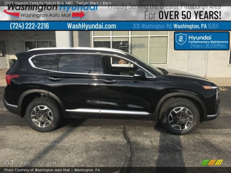 Twilight Black / Black 2023 Hyundai Santa Fe Hybrid Blue AWD