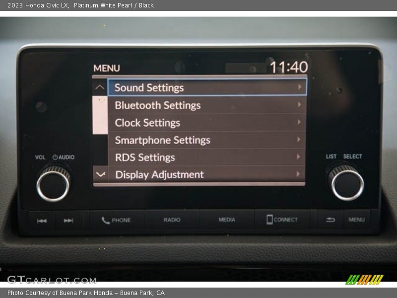 Platinum White Pearl / Black 2023 Honda Civic LX