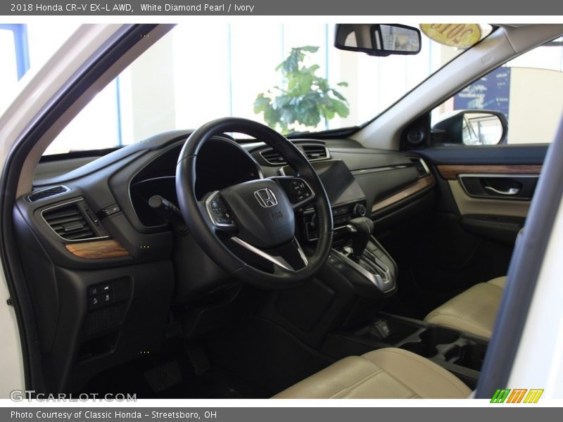 White Diamond Pearl / Ivory 2018 Honda CR-V EX-L AWD