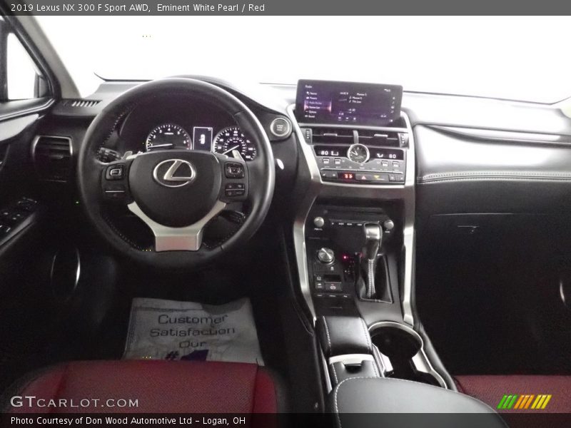 Eminent White Pearl / Red 2019 Lexus NX 300 F Sport AWD