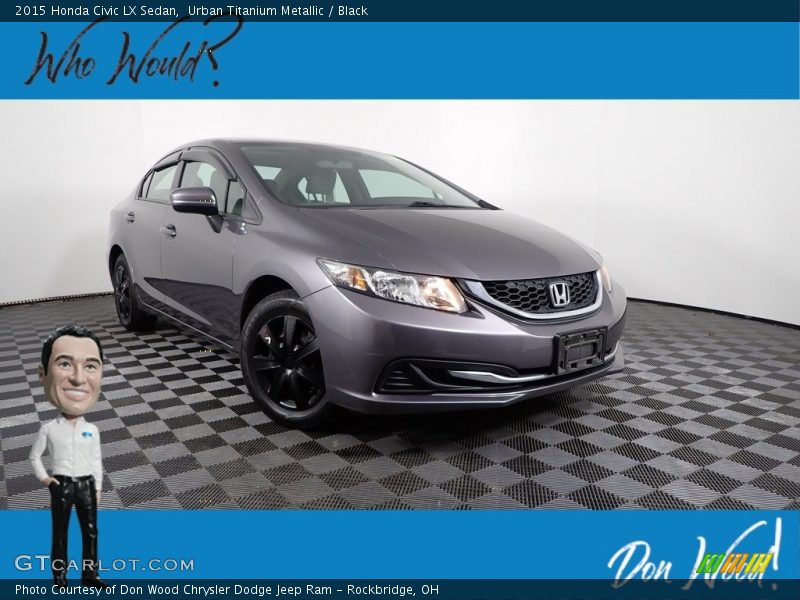 Urban Titanium Metallic / Black 2015 Honda Civic LX Sedan