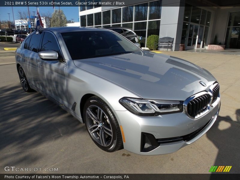 Glacier Silver Metallic / Black 2021 BMW 5 Series 530i xDrive Sedan