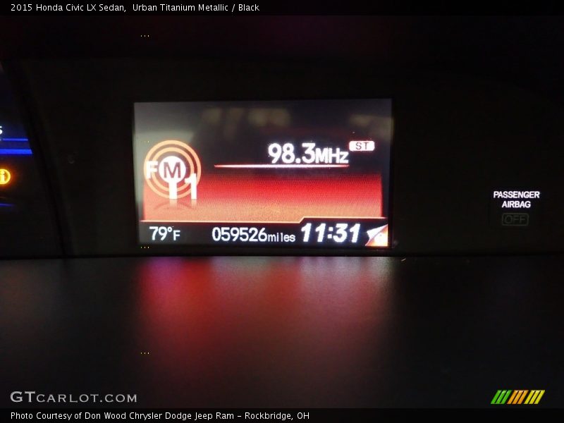 Urban Titanium Metallic / Black 2015 Honda Civic LX Sedan