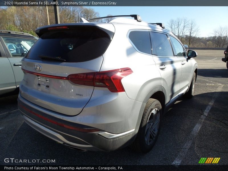 Symphony Silver / Espresso/Gray 2020 Hyundai Santa Fe SEL AWD