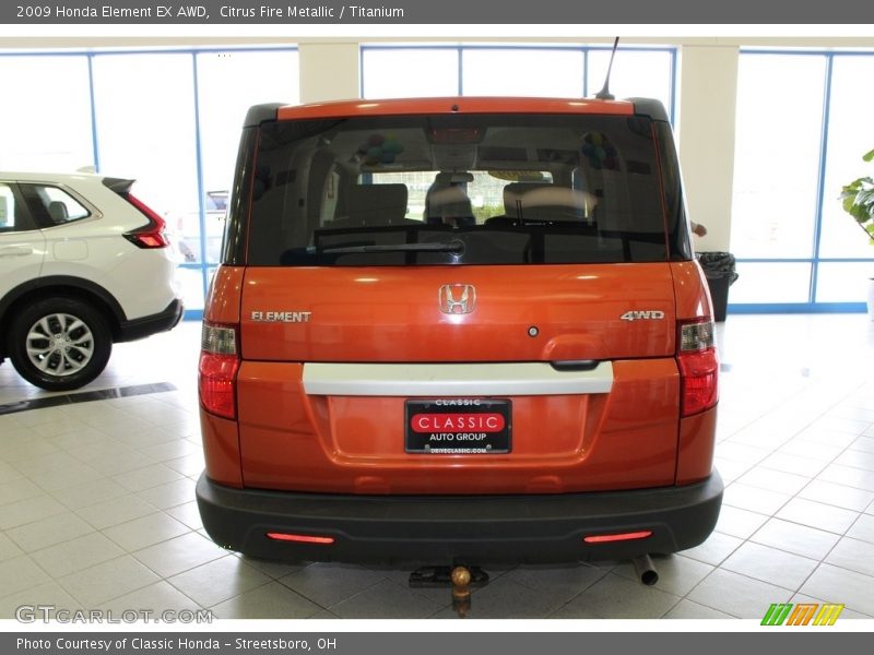 Citrus Fire Metallic / Titanium 2009 Honda Element EX AWD