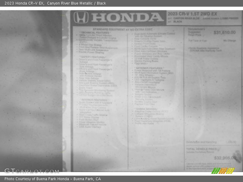 Canyon River Blue Metallic / Black 2023 Honda CR-V EX