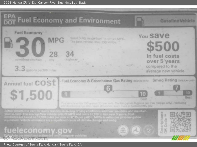 Canyon River Blue Metallic / Black 2023 Honda CR-V EX