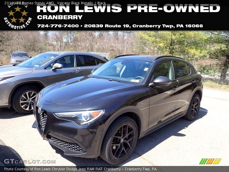 Volcano Black Metallic / Black 2019 Alfa Romeo Stelvio AWD