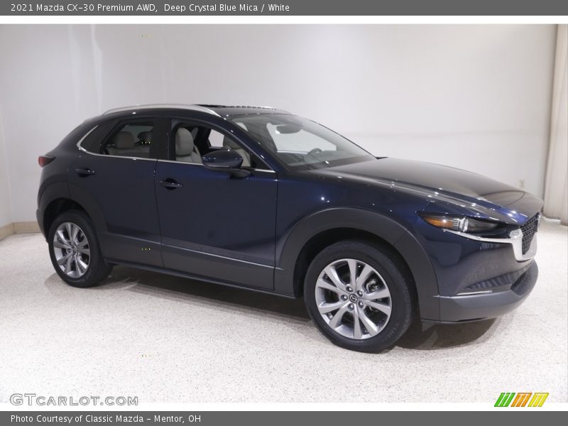 Deep Crystal Blue Mica / White 2021 Mazda CX-30 Premium AWD