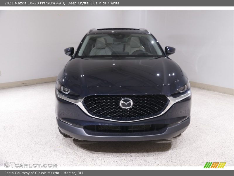 Deep Crystal Blue Mica / White 2021 Mazda CX-30 Premium AWD