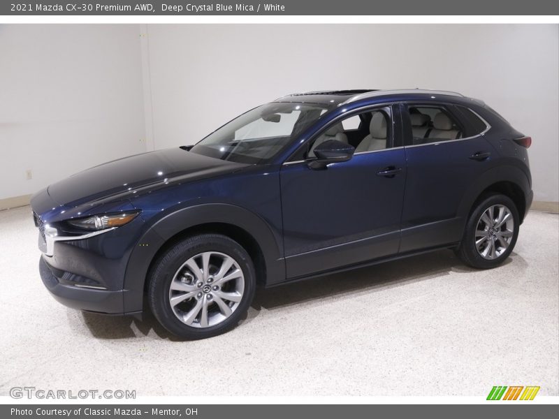 Deep Crystal Blue Mica / White 2021 Mazda CX-30 Premium AWD