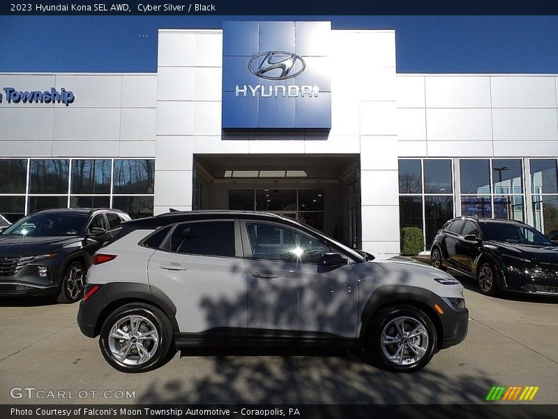Cyber Silver / Black 2023 Hyundai Kona SEL AWD