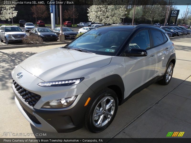 Cyber Silver / Black 2023 Hyundai Kona SEL AWD