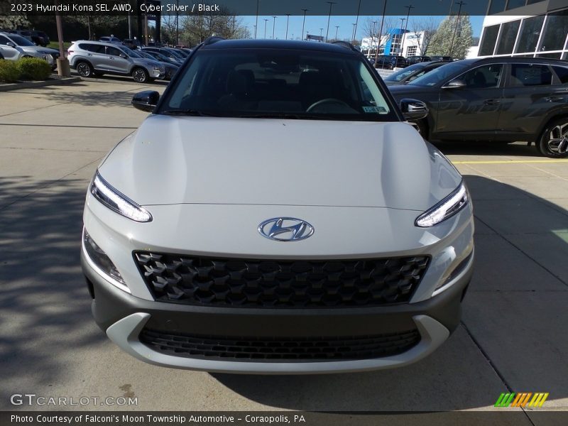 Cyber Silver / Black 2023 Hyundai Kona SEL AWD