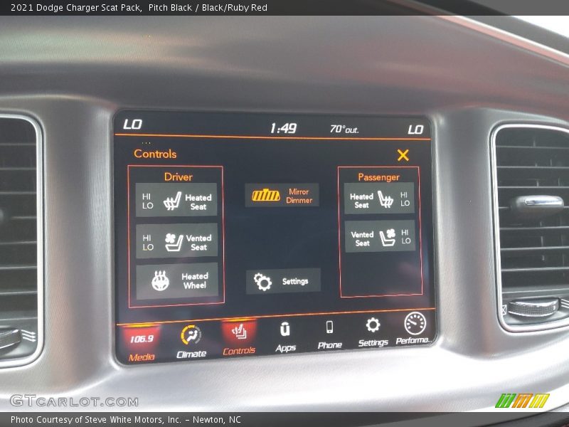 Controls of 2021 Charger Scat Pack