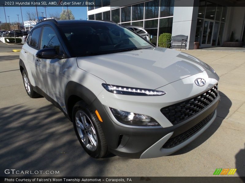 Cyber Silver / Black 2023 Hyundai Kona SEL AWD